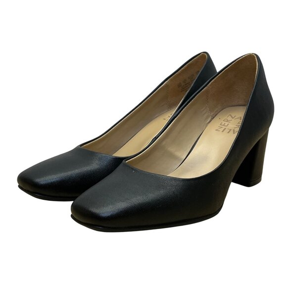 Naturalizer Women’s Black Smooth Faux Leather Warner Block Heel Pumps Size 6M - Picture 3 of 10